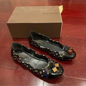 Louis Vuitton Multicolor Monogram Canvas Dice Scrunch Ballet Flats Size 39
